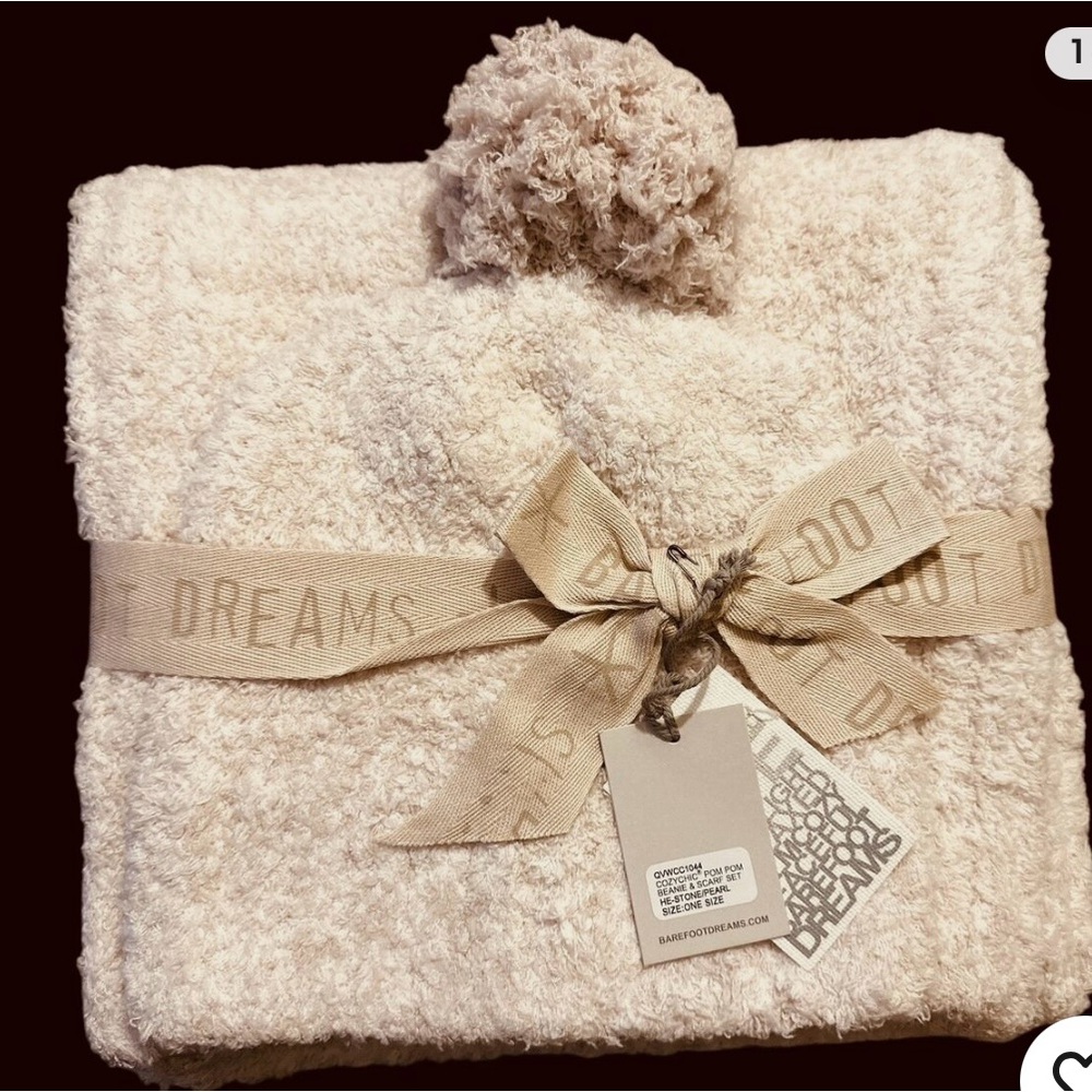 Barefoot Dreams Cream Scarf & Wrap Set